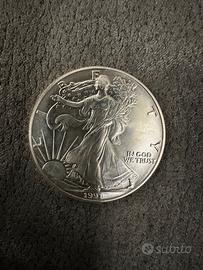 Moneta argento usa 1 dollaro 1991