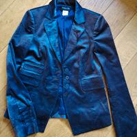 Blazer Patrizia Pepe in velluto blu di cotone 