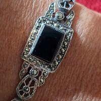antico bracciale argento 925 ONICE E MARCASITE