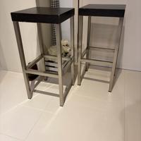 Sgabelli alti in acciaio e legno