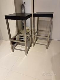 Sgabelli alti in acciaio e legno