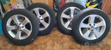 4 gomme + cerchi lega originali wolkswagen