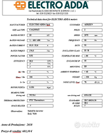 MOTORE ELETTRICO TRIFASE 55 kW