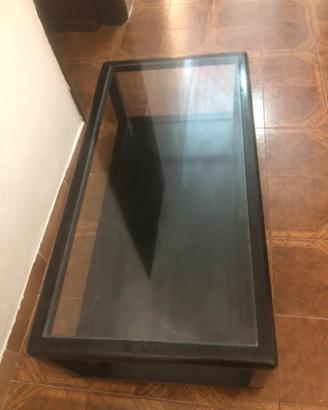 Tavolin in legno con vetro