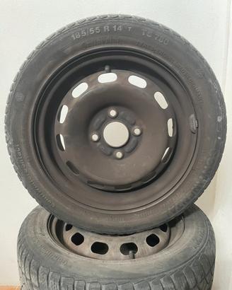 4 Gomme invernali su cerchi in ferro 185/55 R14