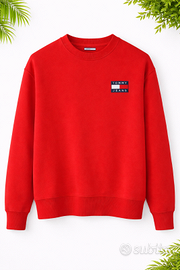 Tommy Jeans felpa uomo rossa S oversize