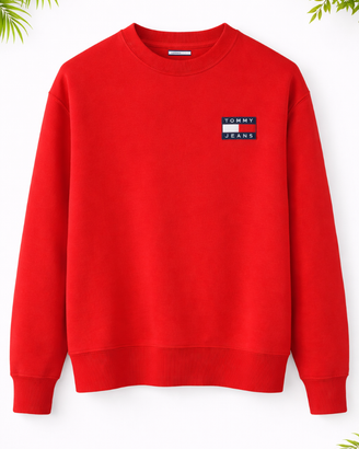 Tommy Jeans felpa uomo rossa S oversize