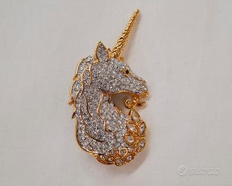 Spilla unicorno Swarovski