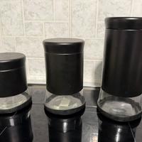 Set 3 barattoli vetro e plastica