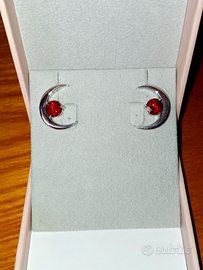 Orecchini arg.925 mezzaluna topazio ciliegia