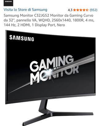 Monitor Samsung Curvo 32 Pollici