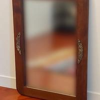 Specchio da parete in legno massello fregi ottone