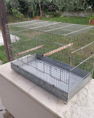 Gabbia da cova per uccellini  zincata con cassetto