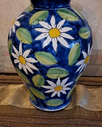 Vaso Ceramico Grande Nino Parrucca Dipinto a Mano