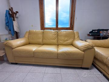 Coppia Divani in Pelle (Giallo Ocra)