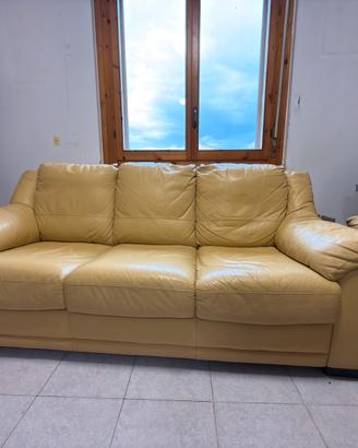 Coppia Divani in Pelle (Giallo Ocra)