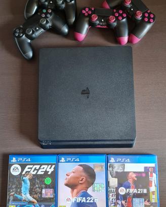 ps4 + 4 controller +  fc24 + fifa22 + fifa21
