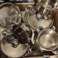 Set di pentole acciaio inox (gas, induzione, ecc)