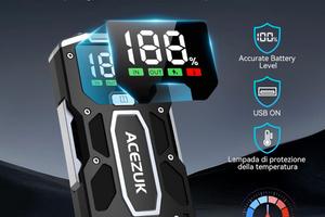 Avviatore Batteria Auto Moto 7000A LED LCD