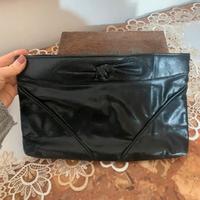 Borsa nera vintage con fiocco
