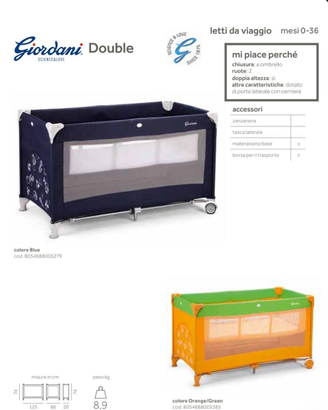 Lettino da campeggio Giordani Double