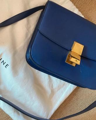 CÉLINE borsa a tracolla in pelle verniciata blu