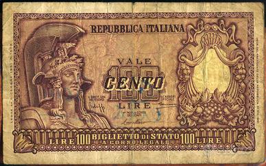 100 lire 1951 con firme di Carla Boni e Togliani A