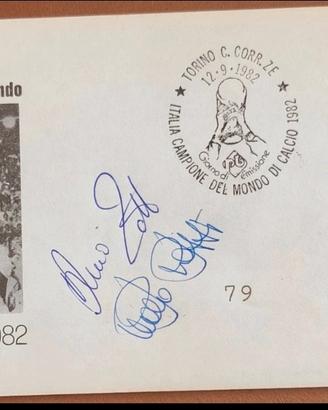 Busta con francobolli e firma originale di Dino zo