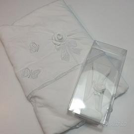 Copertina + fascia capelli cerimonia battesimo