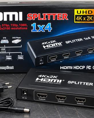 Splitter HDMI 1 ingresso 4 uscite 4K 3D completo