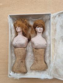 Half dolls in ceramica vintage 