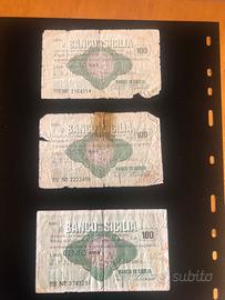 Lire 100 - Mini Assegni Banco di Sicilia 1976-77