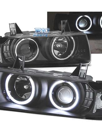 FARI BMW E36 90-99 CCFL OCCHI ANGEL FONDO NERO