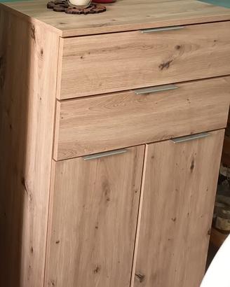 Mobiletto 2 ante + 2 cassetti color rovere