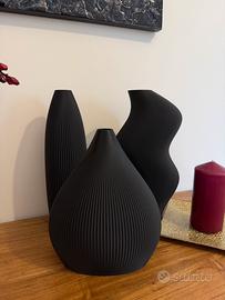 Set di vasi neri moderni - trio decotativo minimal