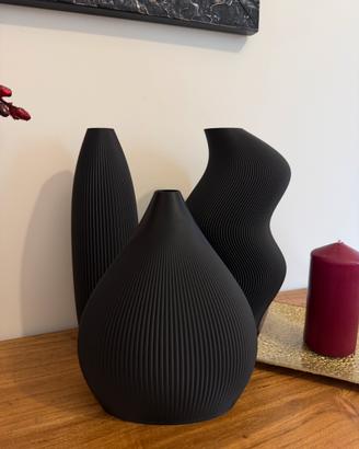 Set di vasi neri moderni - trio decotativo minimal