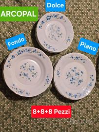 Arcopal Myosotis France Set  24 Piatti (8+8+8)