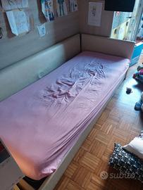 letto singolo in ecopelle bianco