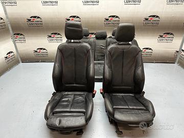 Set sedili in pelle nera cucitura rossa bmw f20 20
