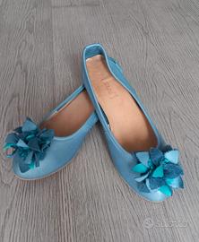 Ballerine azzurre con fiore, n.38