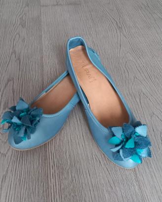 Ballerine azzurre con fiore, n.38