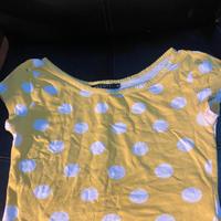 Magliettina gialla e cerchi bianchi di Alcott 10€