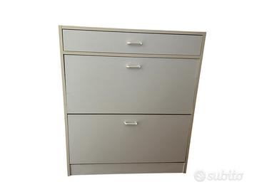 Scarpiera con cassetto e due ribalte