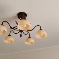 Lampadario Lam vetro e metallo 