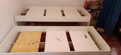 Due letti singoli estraibile bianco