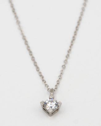 Collana oro bianco 9kt punto luce con zircone S.71