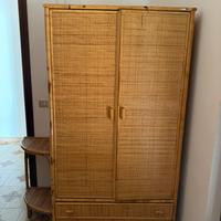 Armadio in rattan e bambù