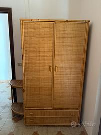 Armadio in rattan e bambù