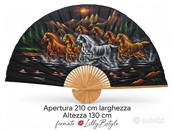 GRANDE VENTAGLIO ARTIGIANALE DIPINTO 