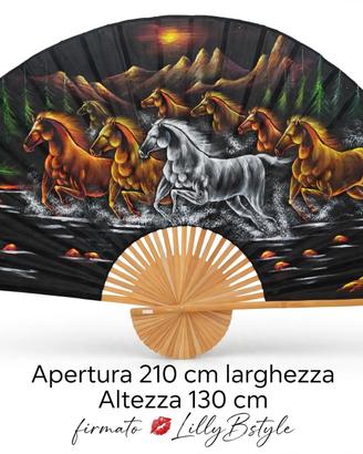 GRANDE VENTAGLIO ARTIGIANALE DIPINTO 